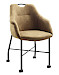 Armstoel Lucide met wieltjes cognac