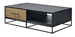 Salontafel Veneta (L124xB70) eiken fineer zwart/naturel