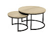 Salontafel Lunata (set van 2) fresh oak decor frame zwart