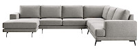 Hoekbank Acante pocket/visco zitting grijs