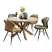Eettafel Valvola rond 140 cm acaciahout smoked brown
