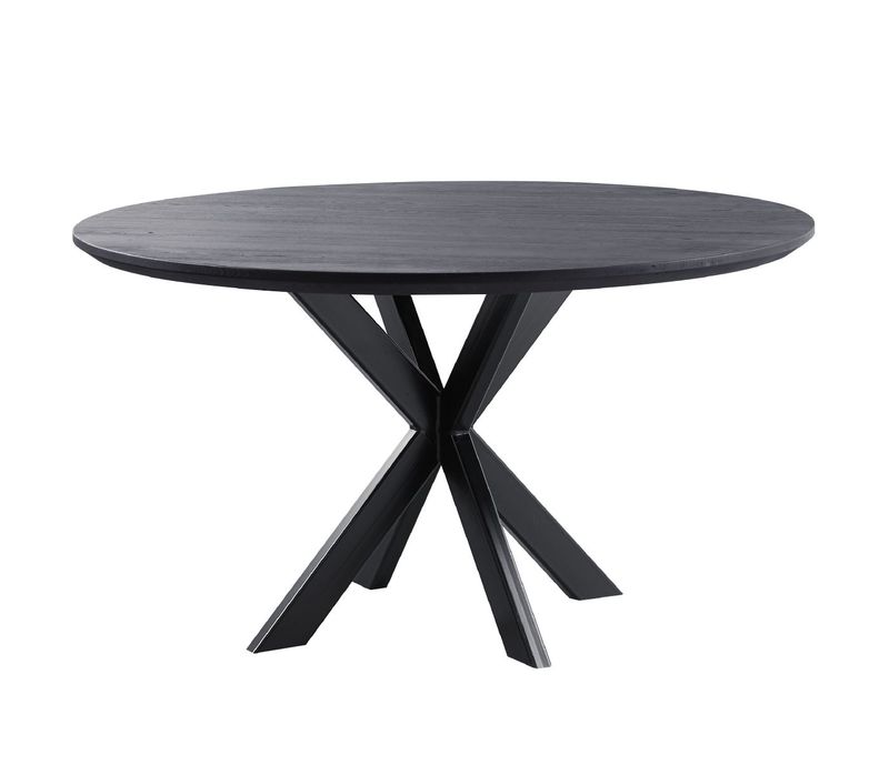 Eettafel Gardo rond eikenhout zwart 140cm