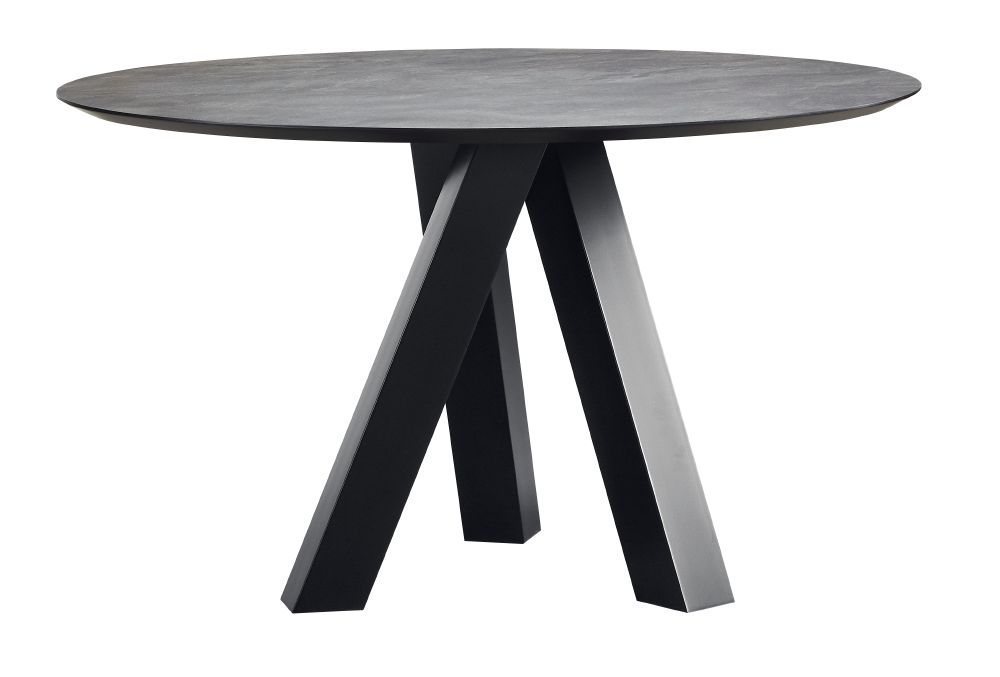 Eettafel Canarias rond HPL zwart 130cm
