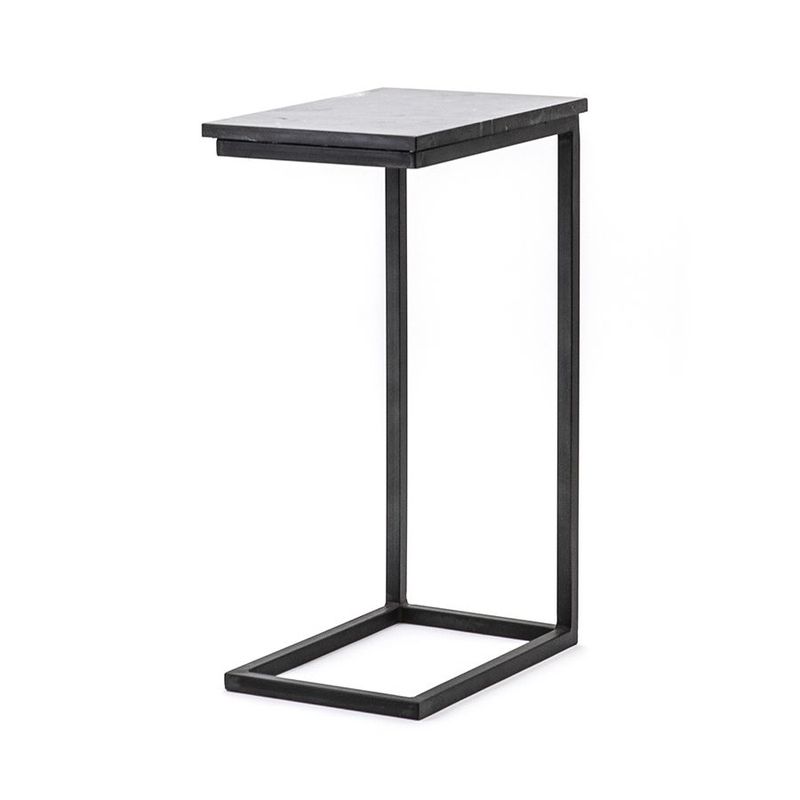 Bijzettafel Edge Zwart Marmer en metaal