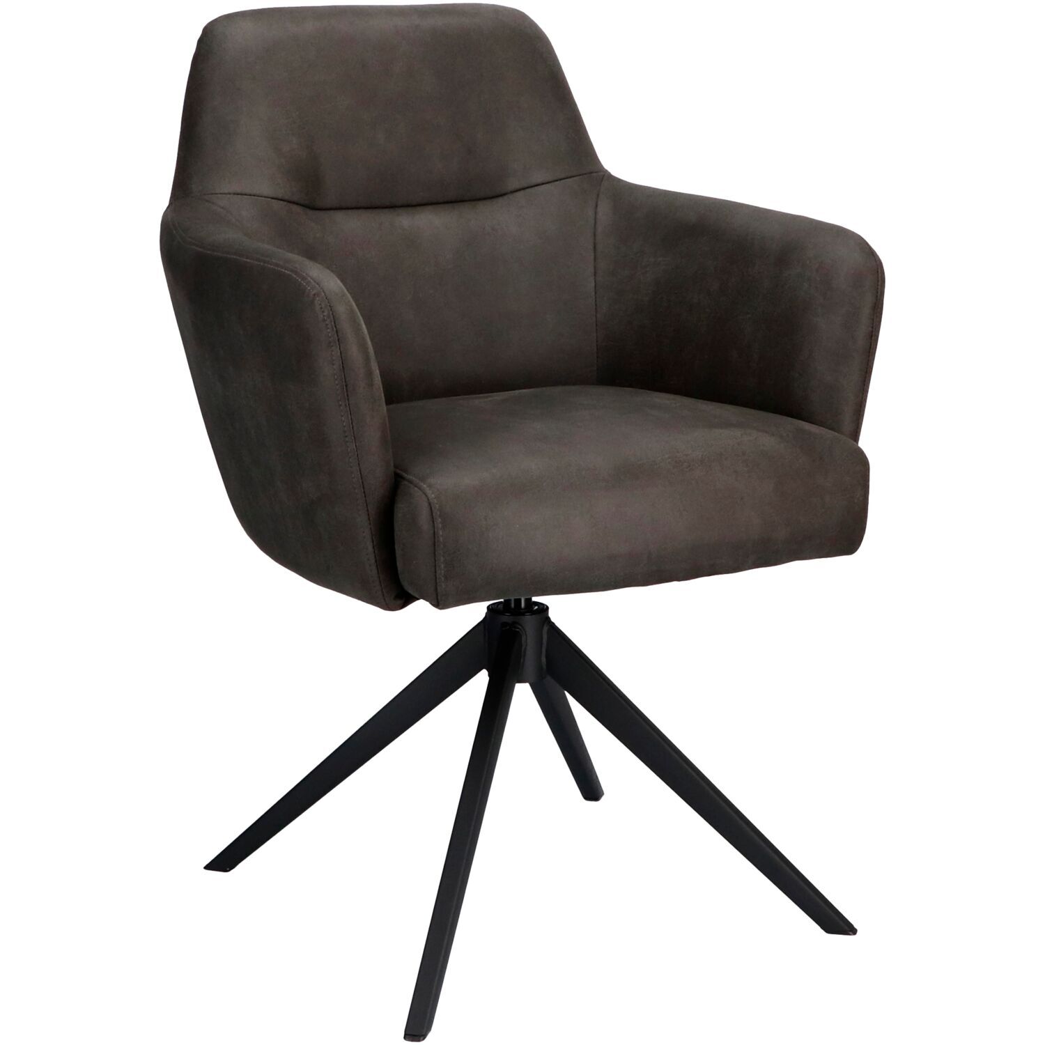 Armstoel Balestro microleder antraciet