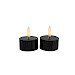 Theelicht Benevento Led zwart 4 cm rond set van 2