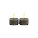 Theelicht Benevento Led grijs 4 cm rond set van 2