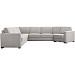 Hoekbank links Muscolo koudschuim grijs relaxfunctie
