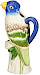 Vaas Palmoli papegaai blauw met groen
