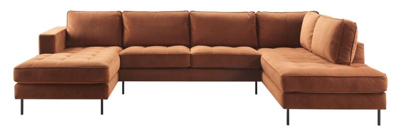 Hoekbank Delora koper Velvet rechts