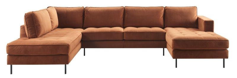 Hoekbank Delora koper Velvet links