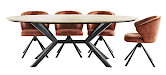 Eettafel Larente ovaal bruin/metaal 220x120cm