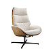 Fauteuil Erola beige bruin microleder
