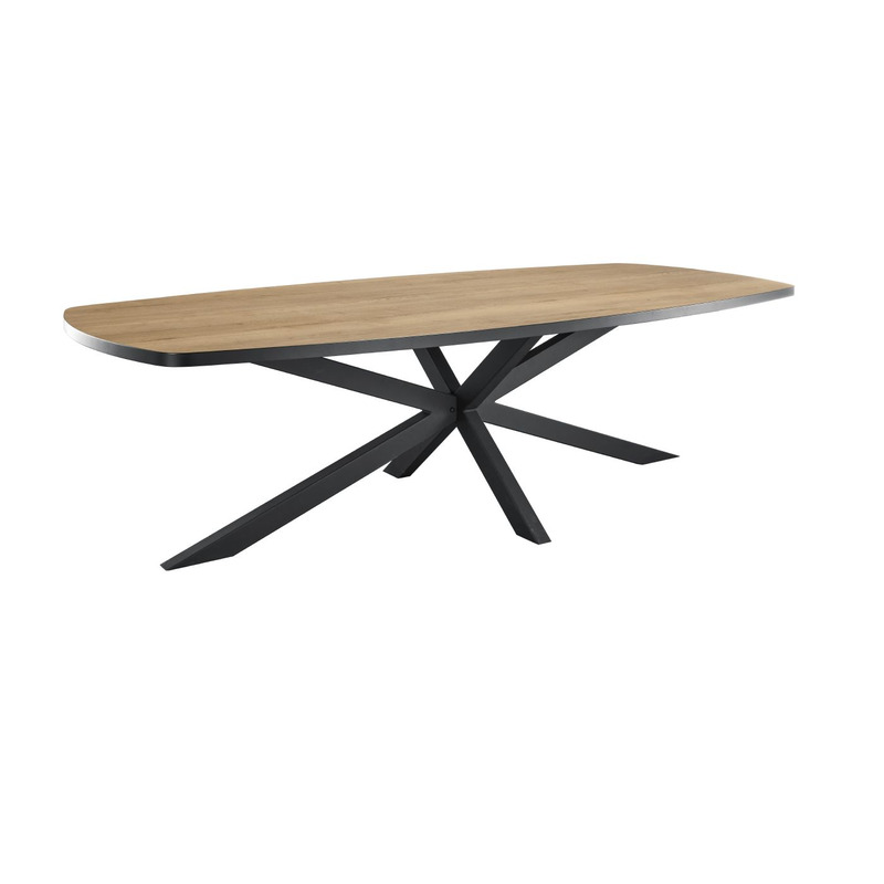 Eettafel Camerino Deens ovaal natur decor 275x130cm