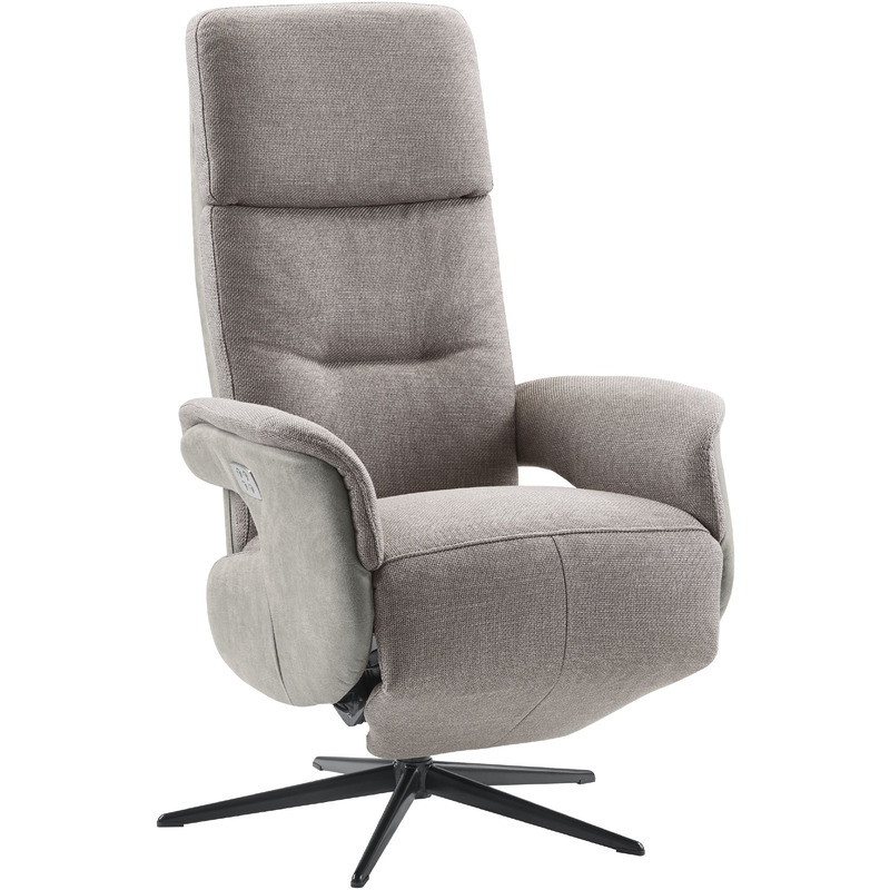 Relaxfauteuil Dock 5 L grijs stof microleder