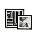 Wanddecoratie Triq zwart wit set van 2