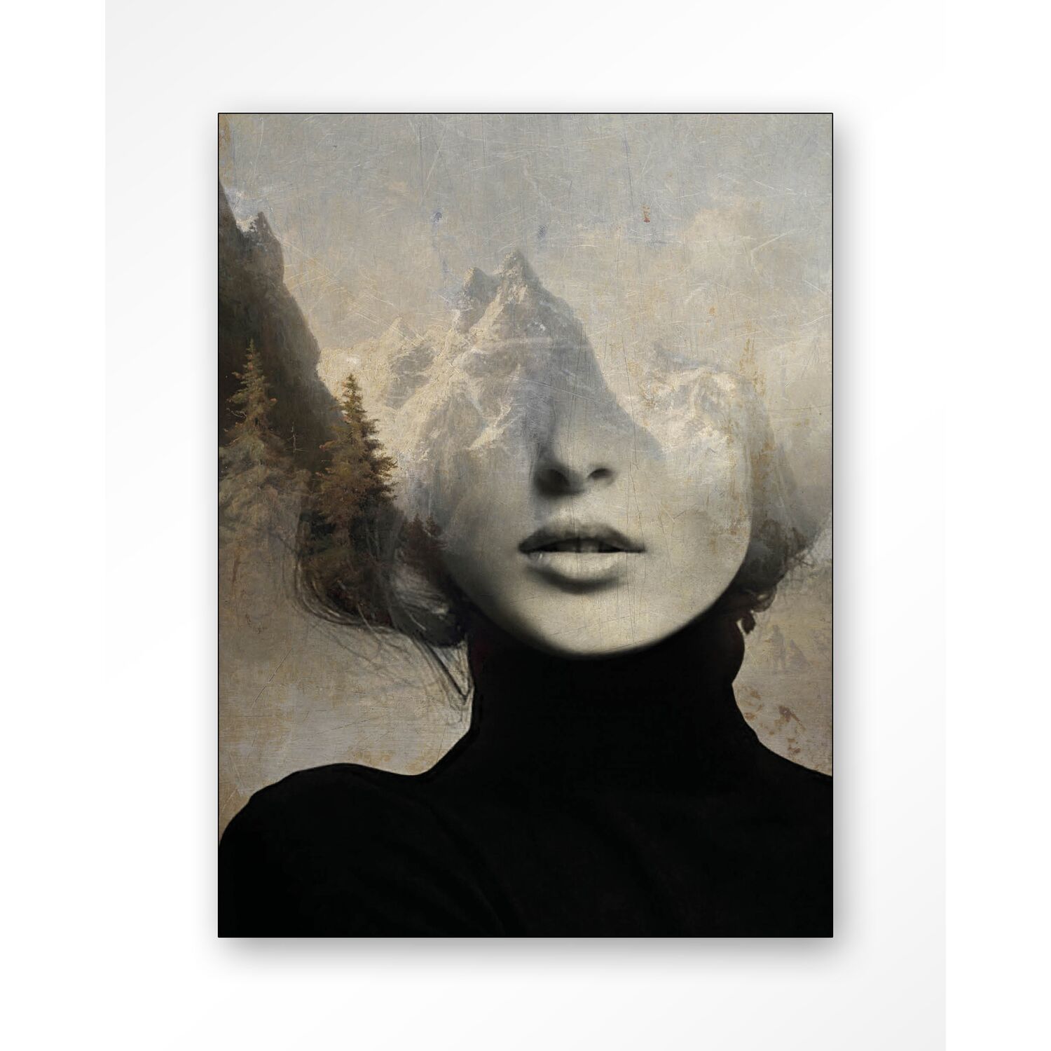 Wanddecoratie Head in the sky grijs