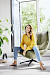 Draaifauteuil Monzone groen leer